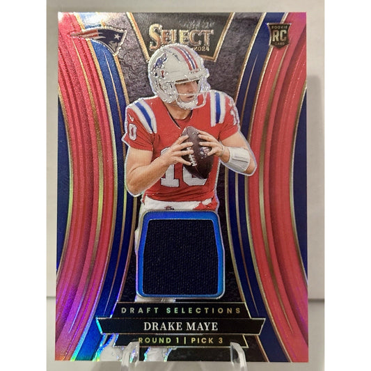 2024 Drake Maye Panini Select Draft Selection Memorabilia Red Prizm RC #DSM-DME