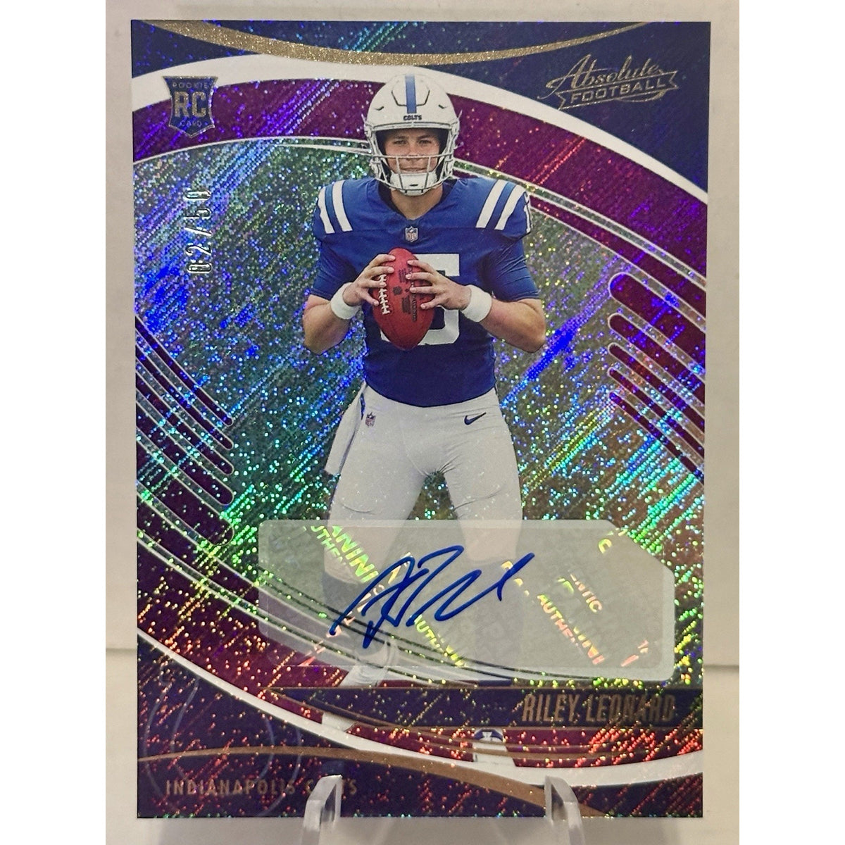 2025 Absolute Signature Rookies Riley Leonard Purple Rain /50 #172 Auto RC